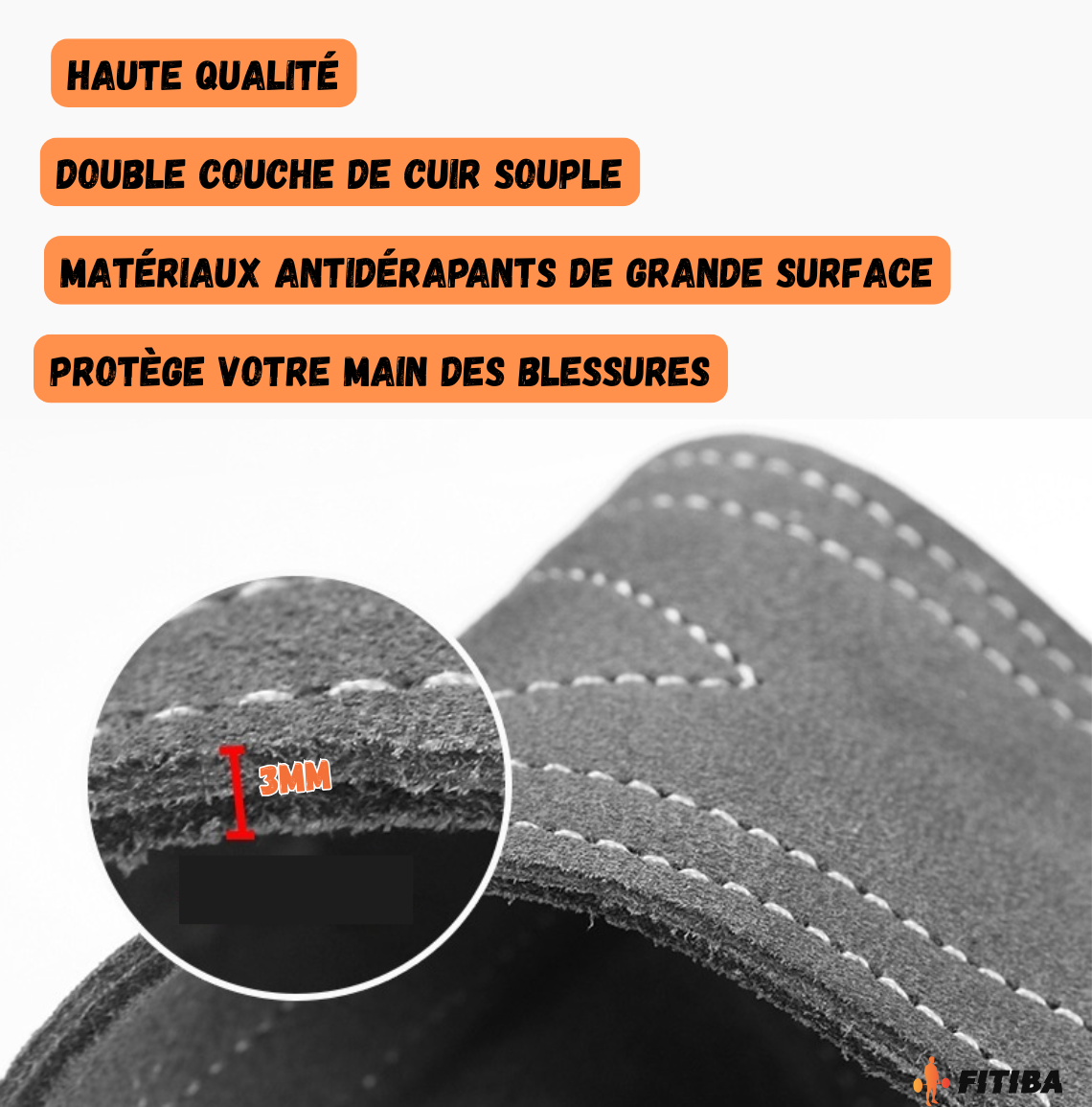 FITIBA™ PRO - Grip Max 2.0 – Poignées de tirage Premium NO PAIN NO GAIN (marrons)