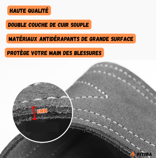 FITIBA™ PRO - Grip Max 2.0 – Poignées de tirage Premium NO PAIN NO GAIN (marrons)